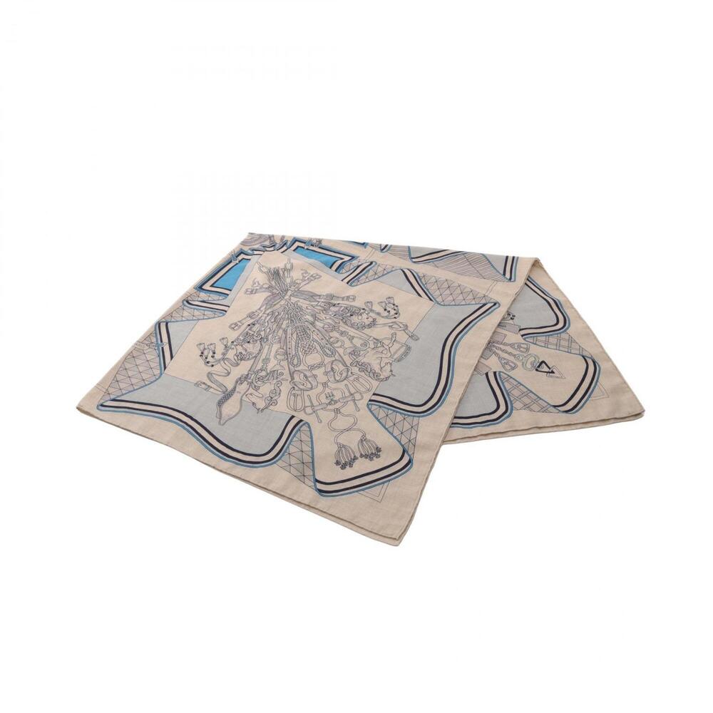 Hermes Carre Geant 140 BOUQUETS SELLIER Scarf Muffler Silk Cashmere Women's B...